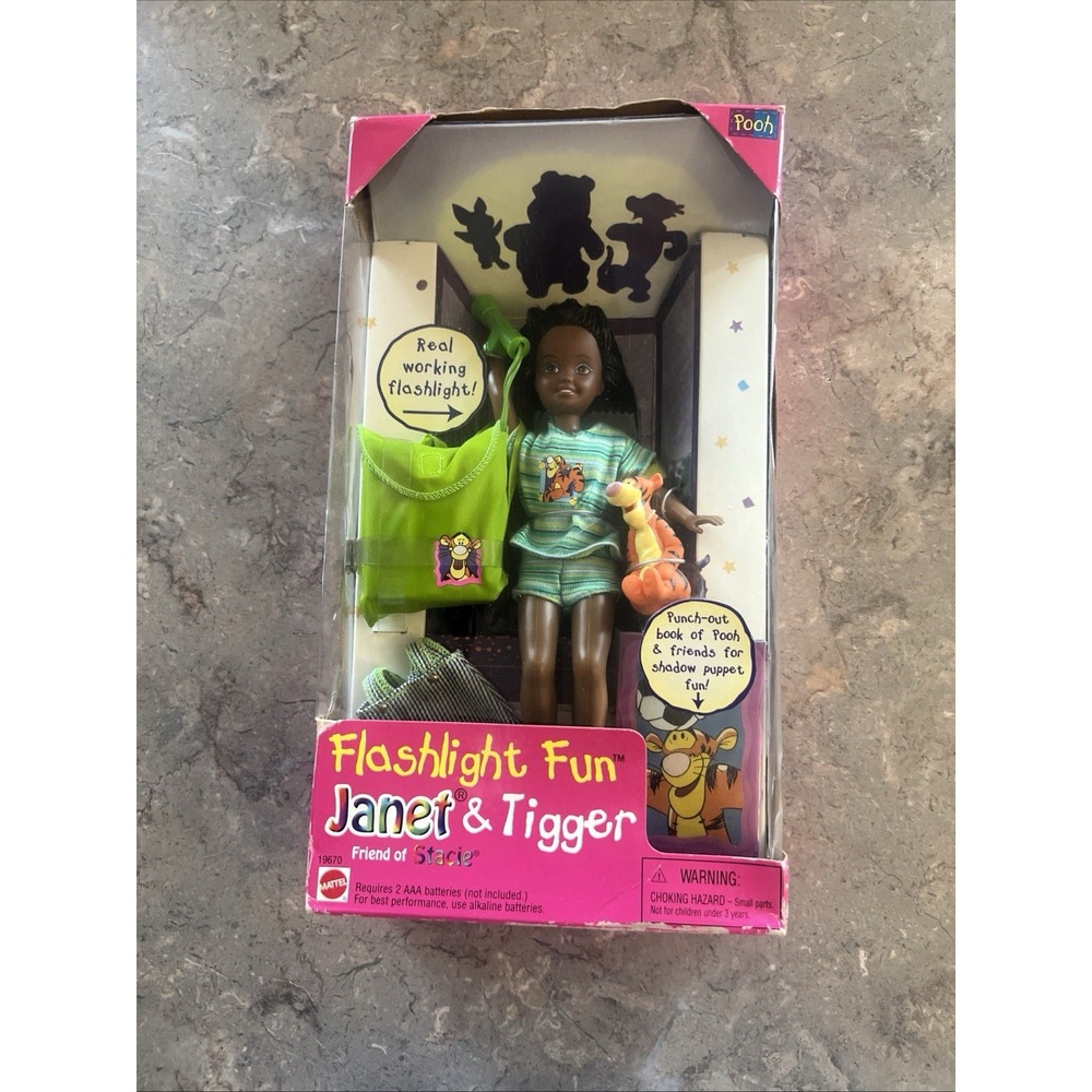 Vintage 1997 Flashlight Fun Janet Doll & Tigger